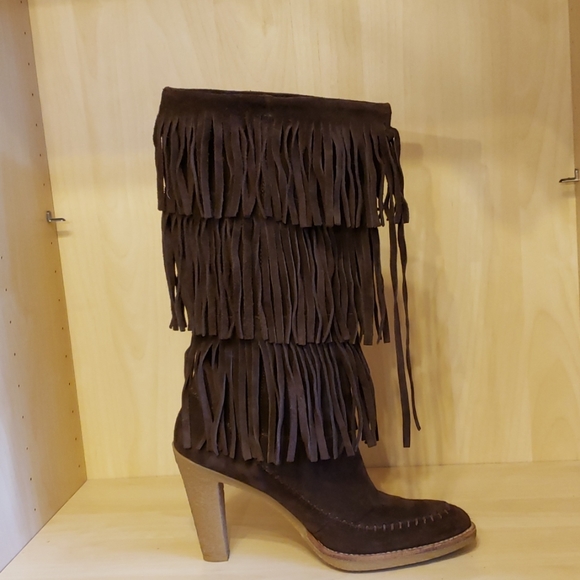 MICHAEL Michael Kors Shoes - Michael  Michael kors brown suade fringe heeled